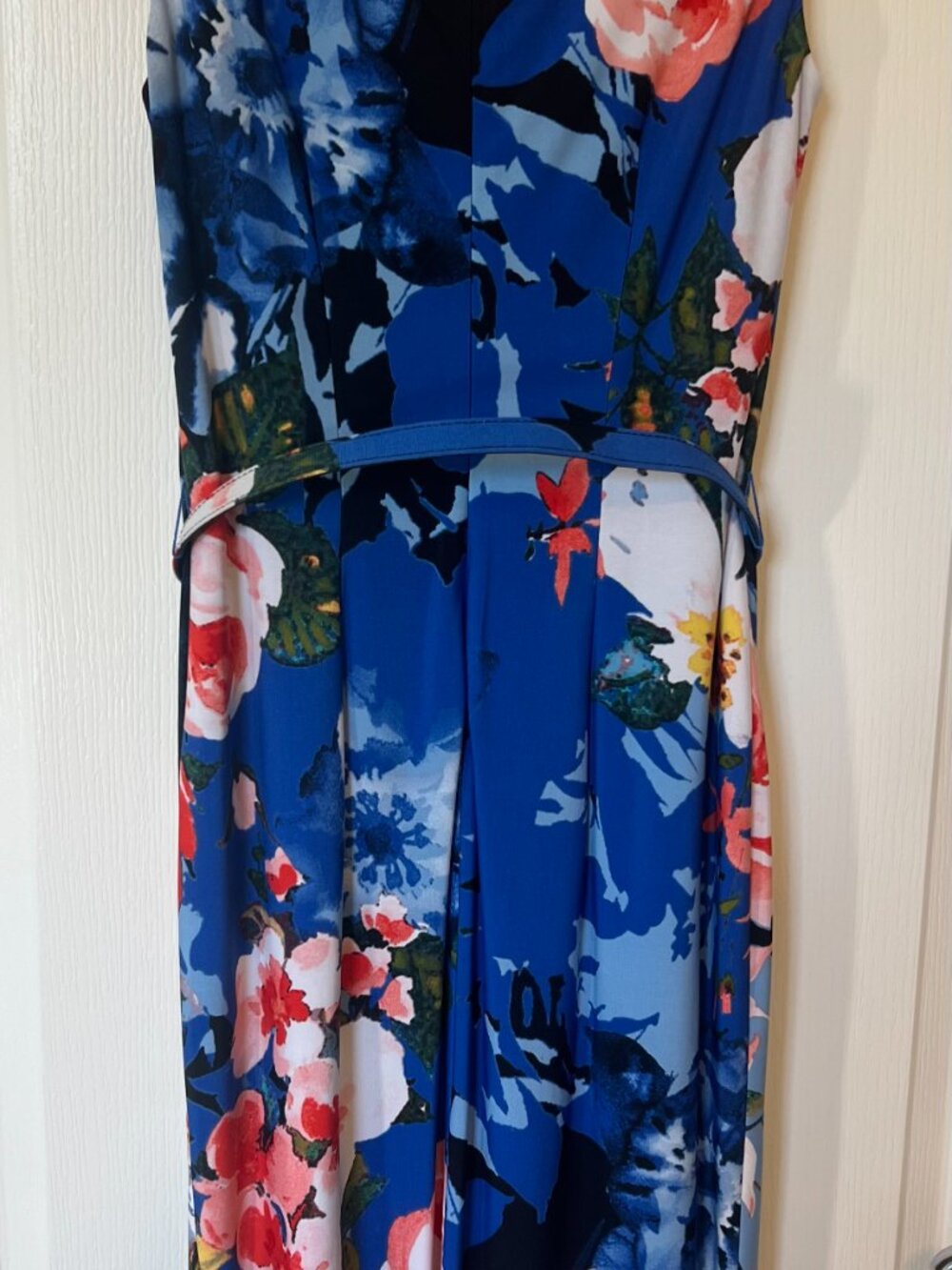 CACHE Midi Floral Print Diamond opening neck line Sheath Stretch Dress SIZE M - Picture 3 of 16